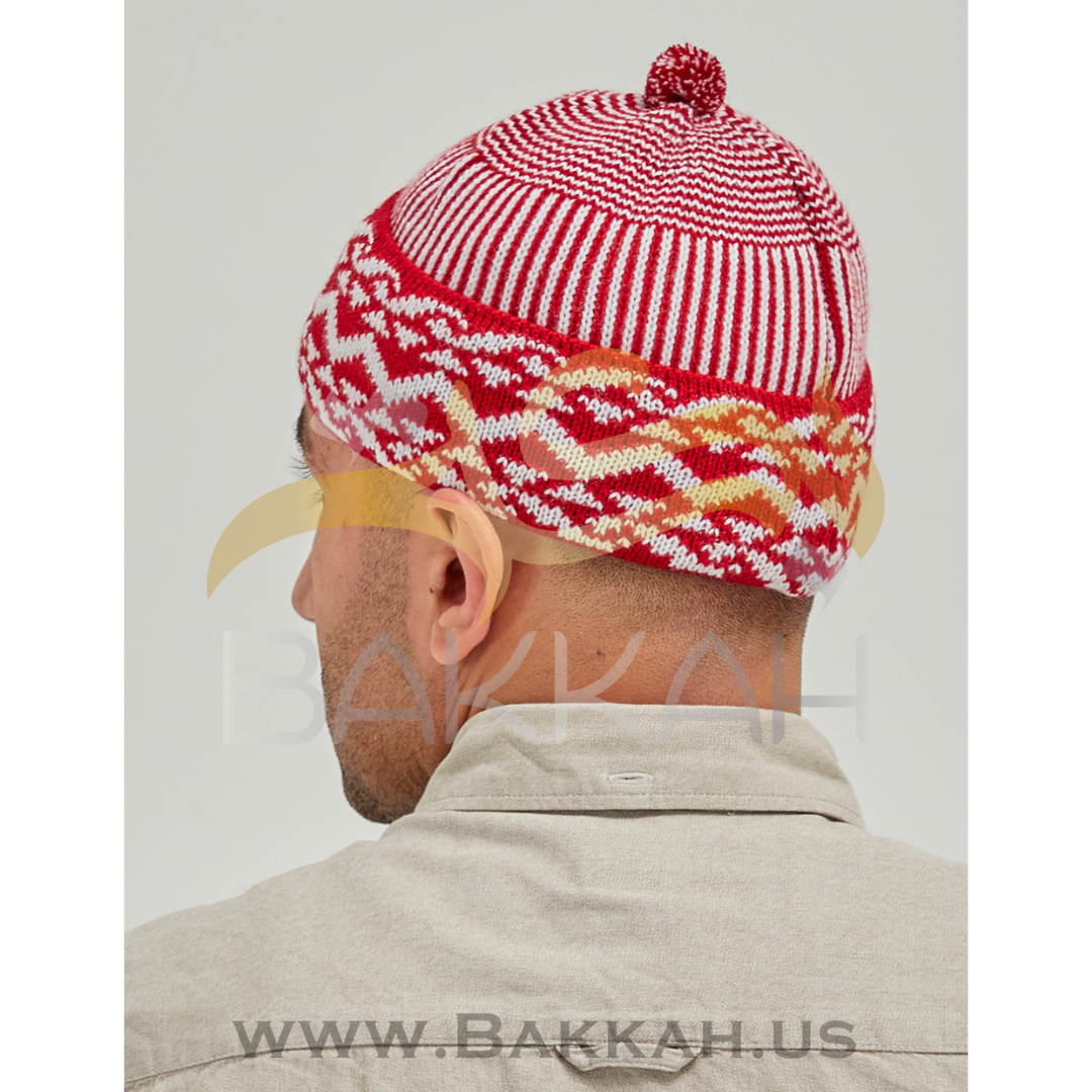 Red and white winter sales hat