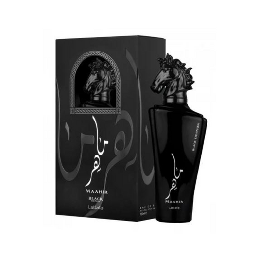 Maahir Black Edition for Unisex Eau de Parfum 3.4 Ounce Spray by Lattafa