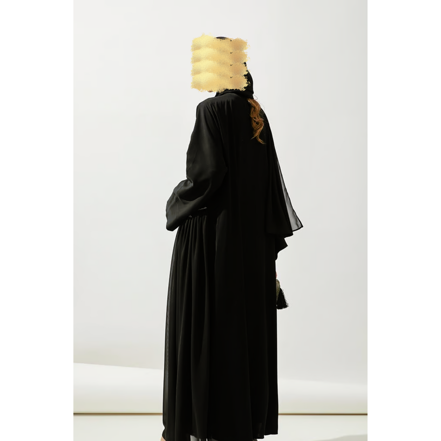 Leaf Design Black Abaya