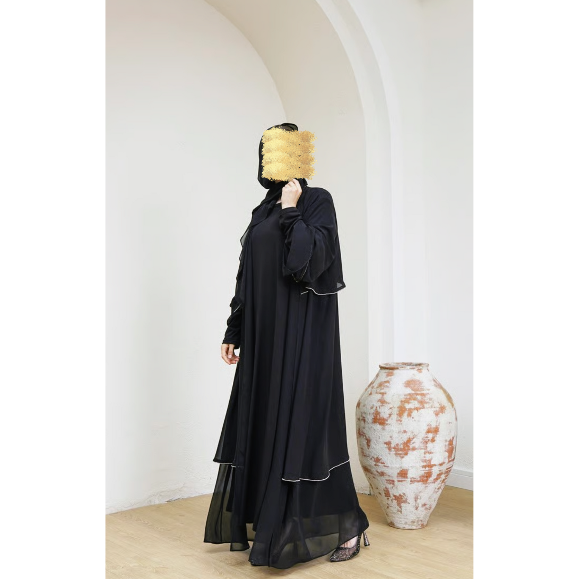 CHIFFON ABAYA BLACK