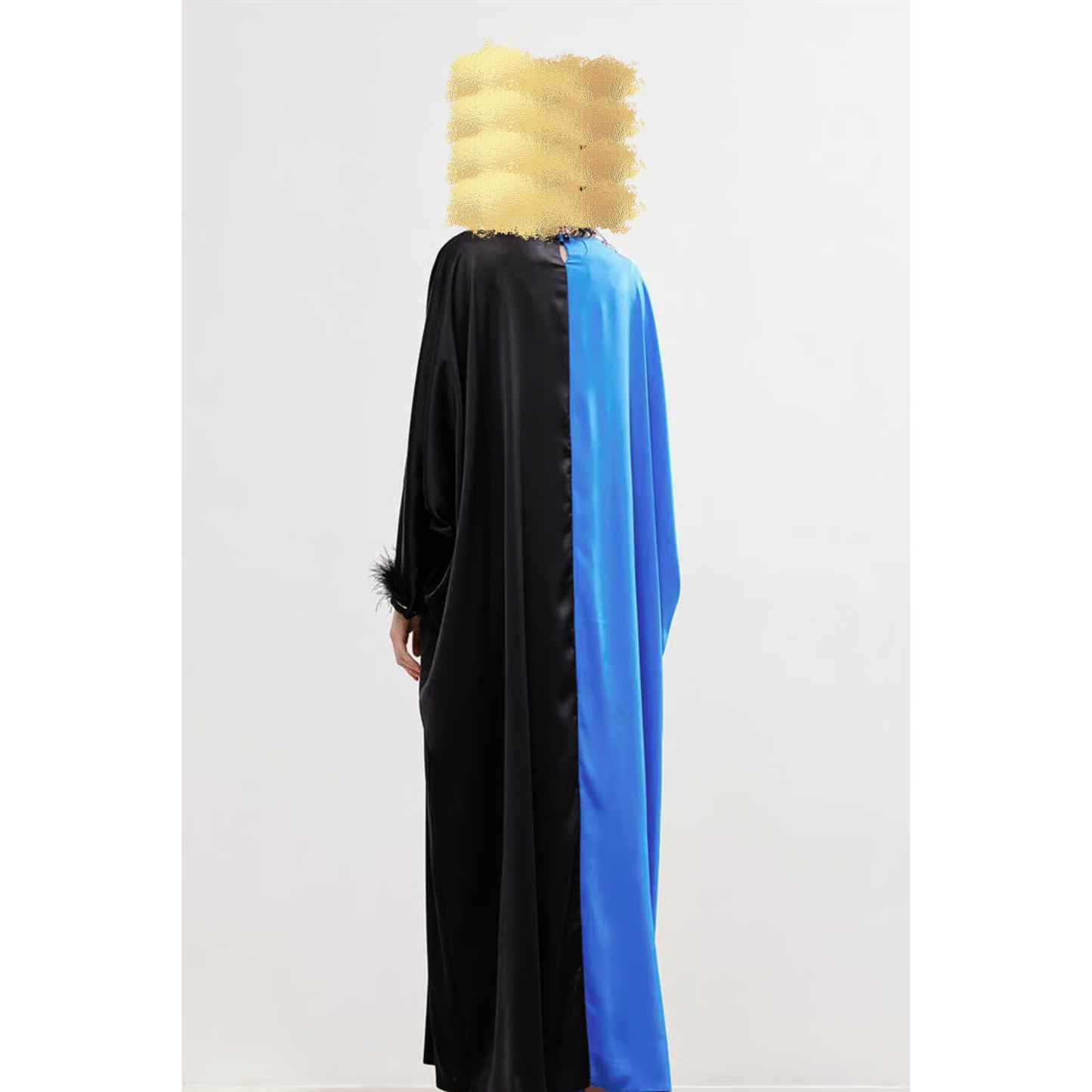 Silk Touch Black and Blue Kaftan