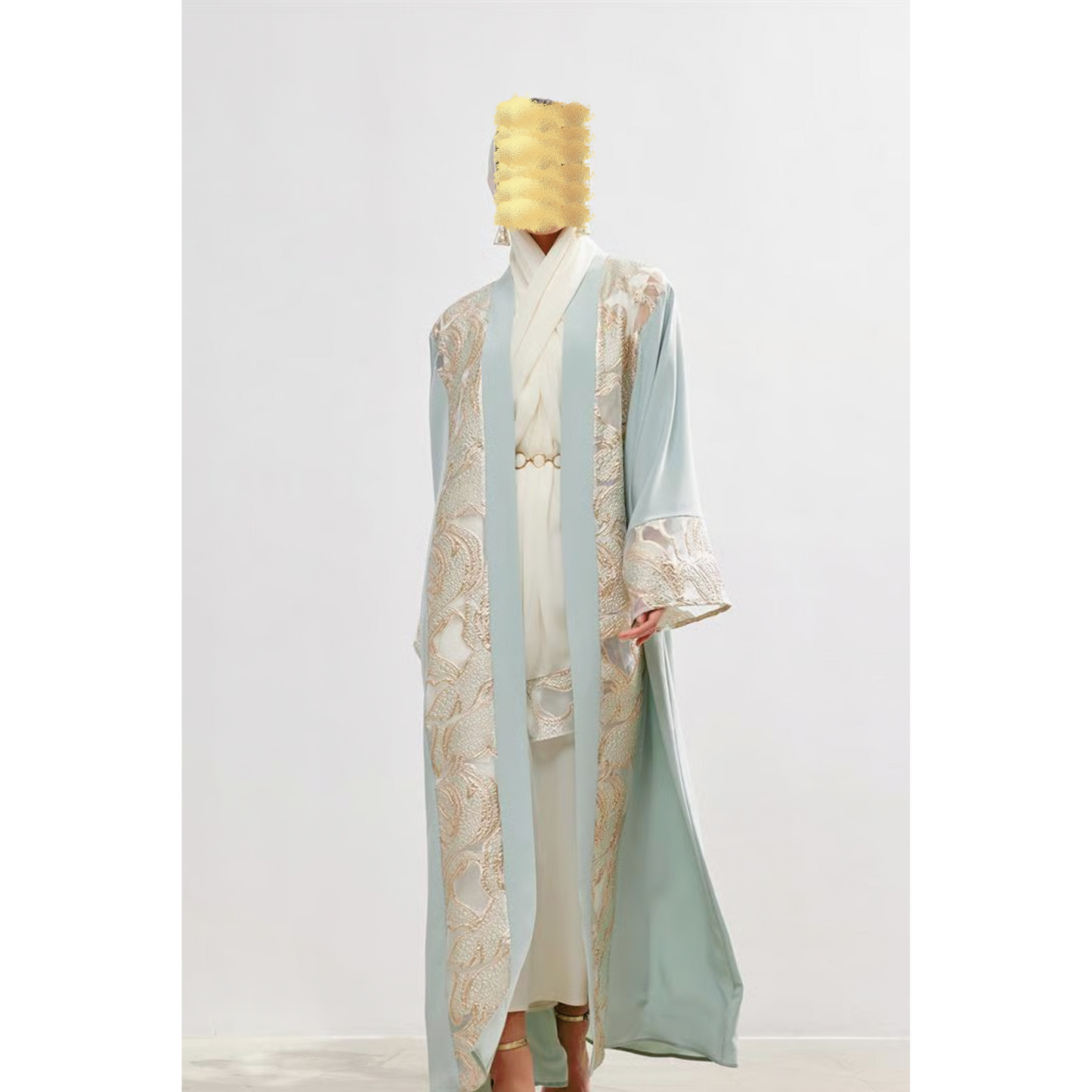 Gold and Mint Abaya