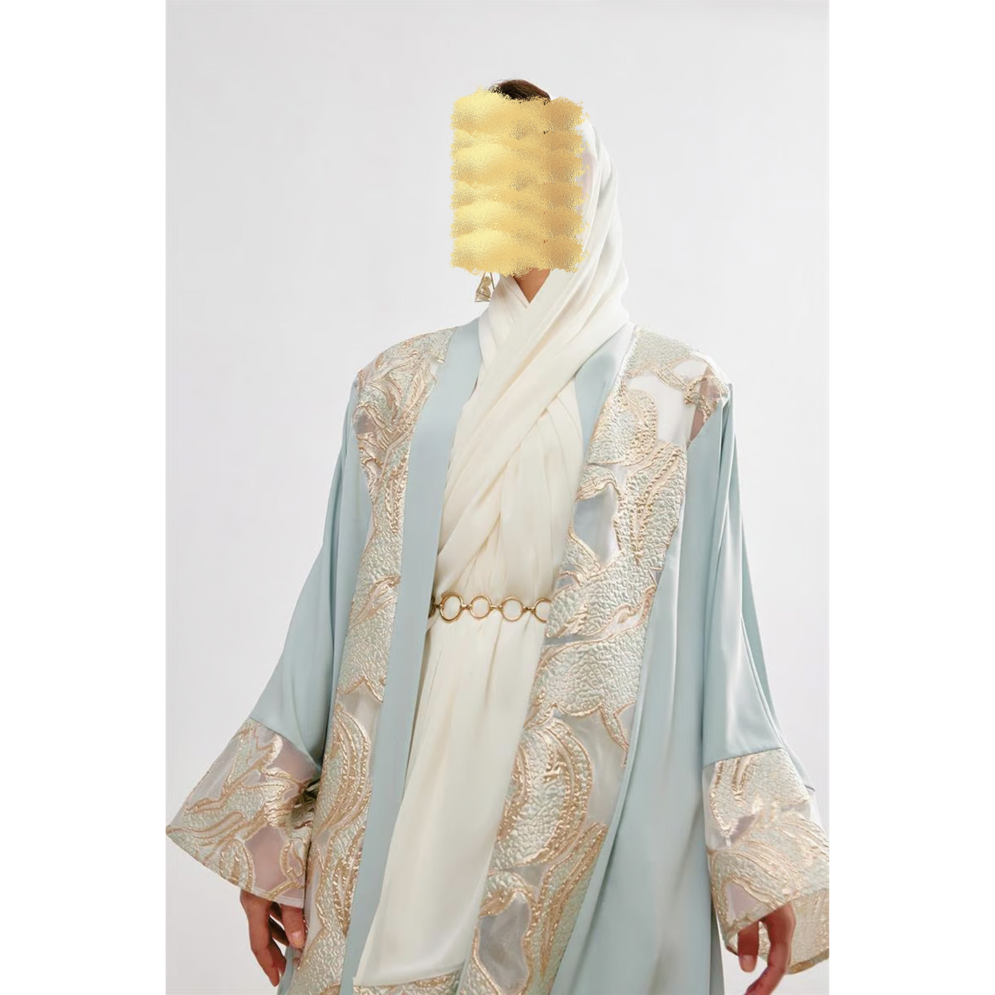 Gold and Mint Abaya