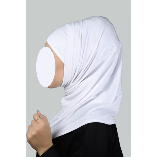 White Two-Piece Hijab (Adults)