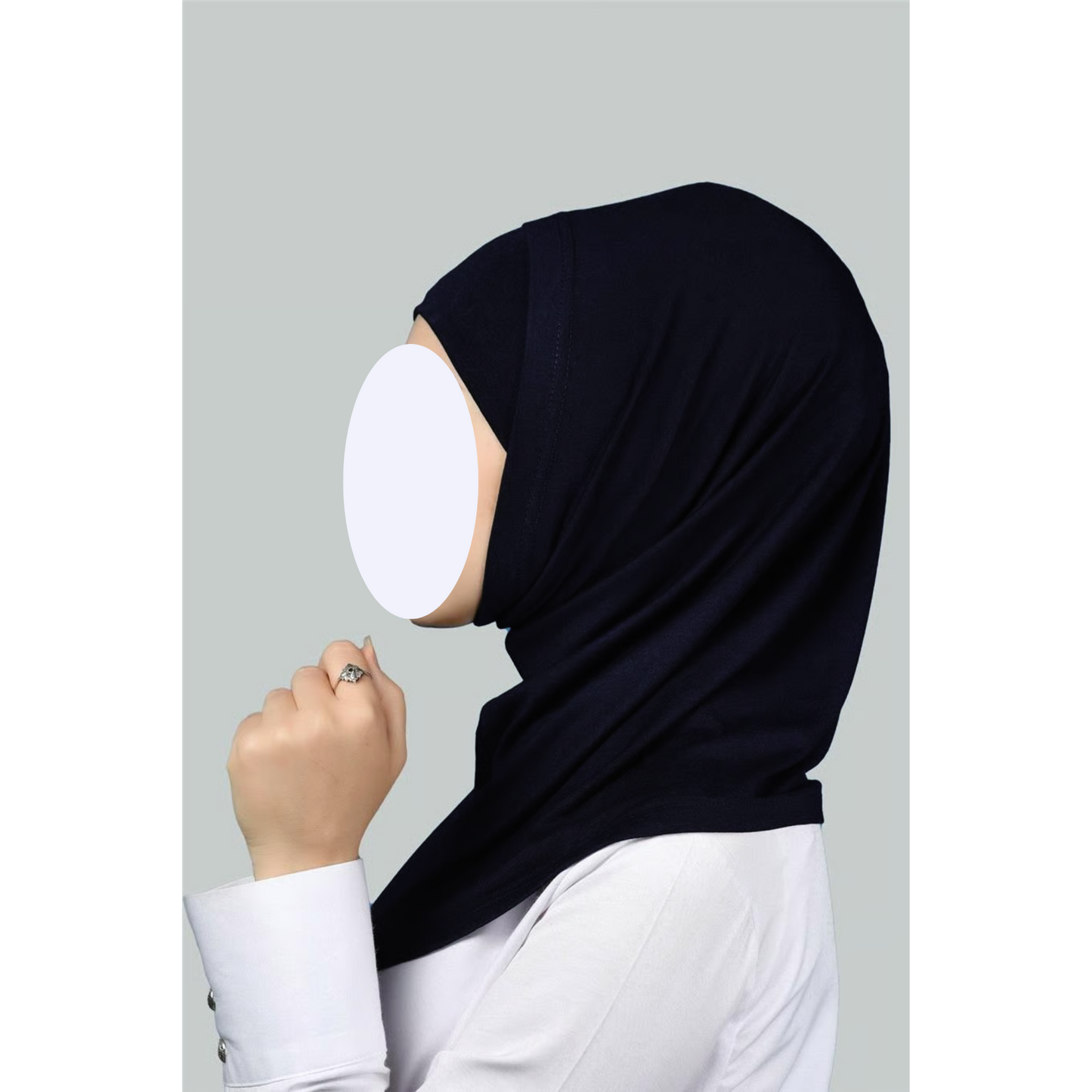 Navy Blue Two-Piece Hijab (Adults)