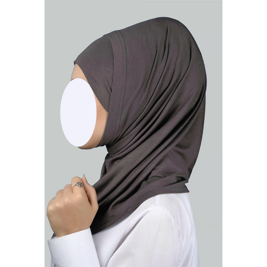 Dark Grey Two-Piece Hijab (Adults)