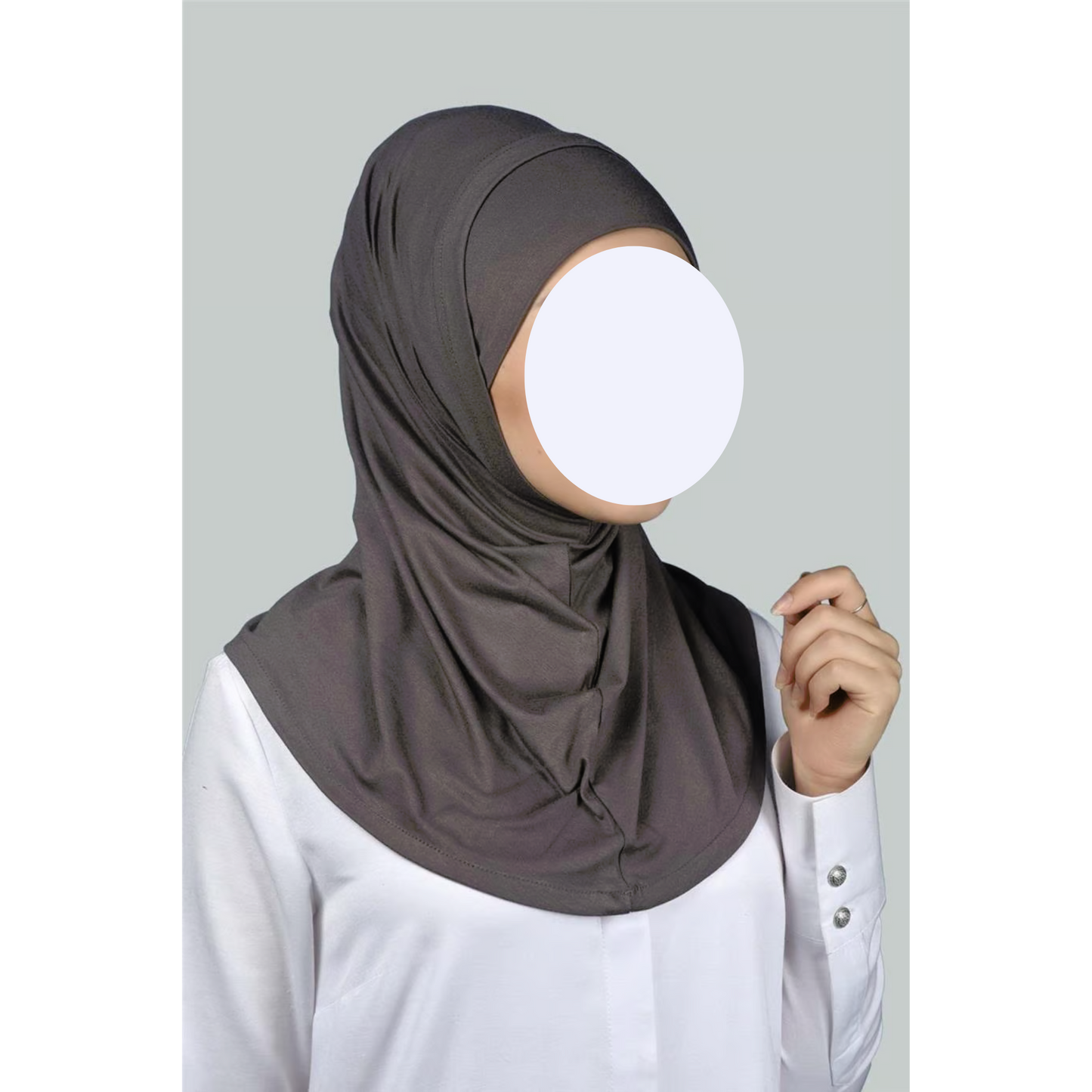 Dark Grey Two-Piece Hijab (Adults)