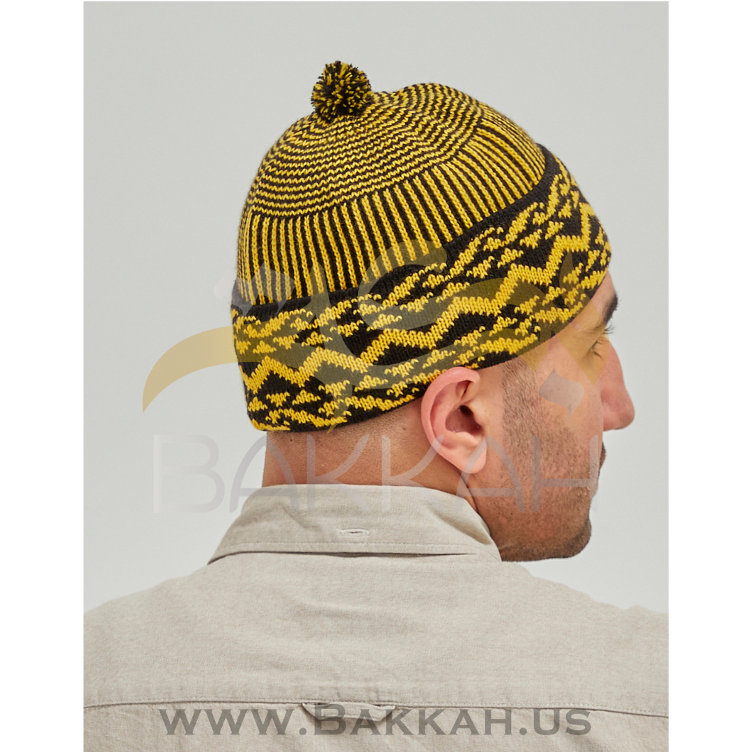 Black and Yellow Pattern Winter Hat