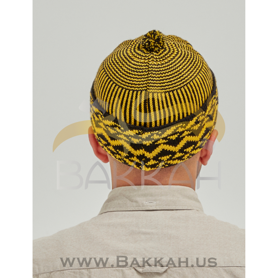 Black and Yellow Pattern Winter Hat