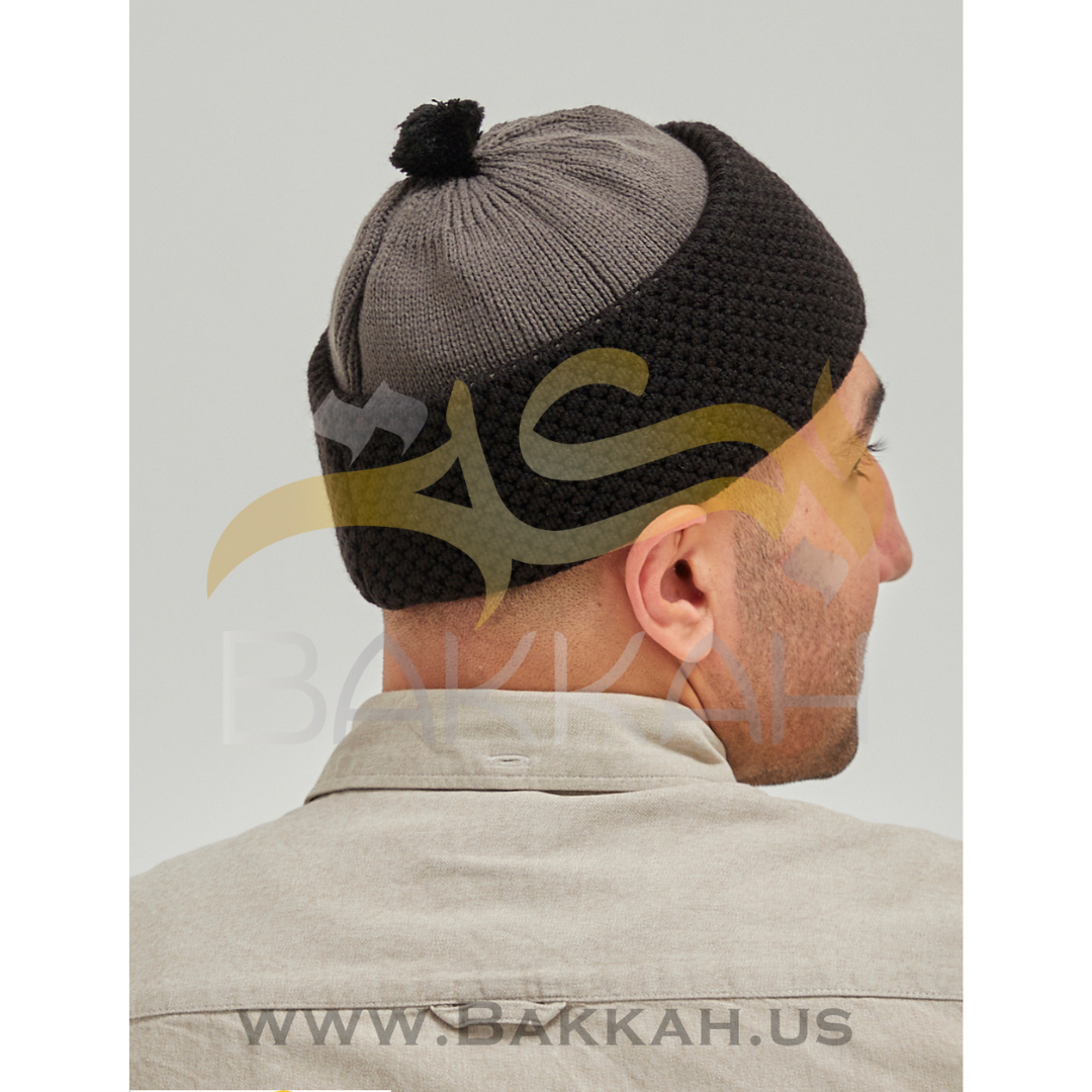 Charcoal and Black Winter Hat