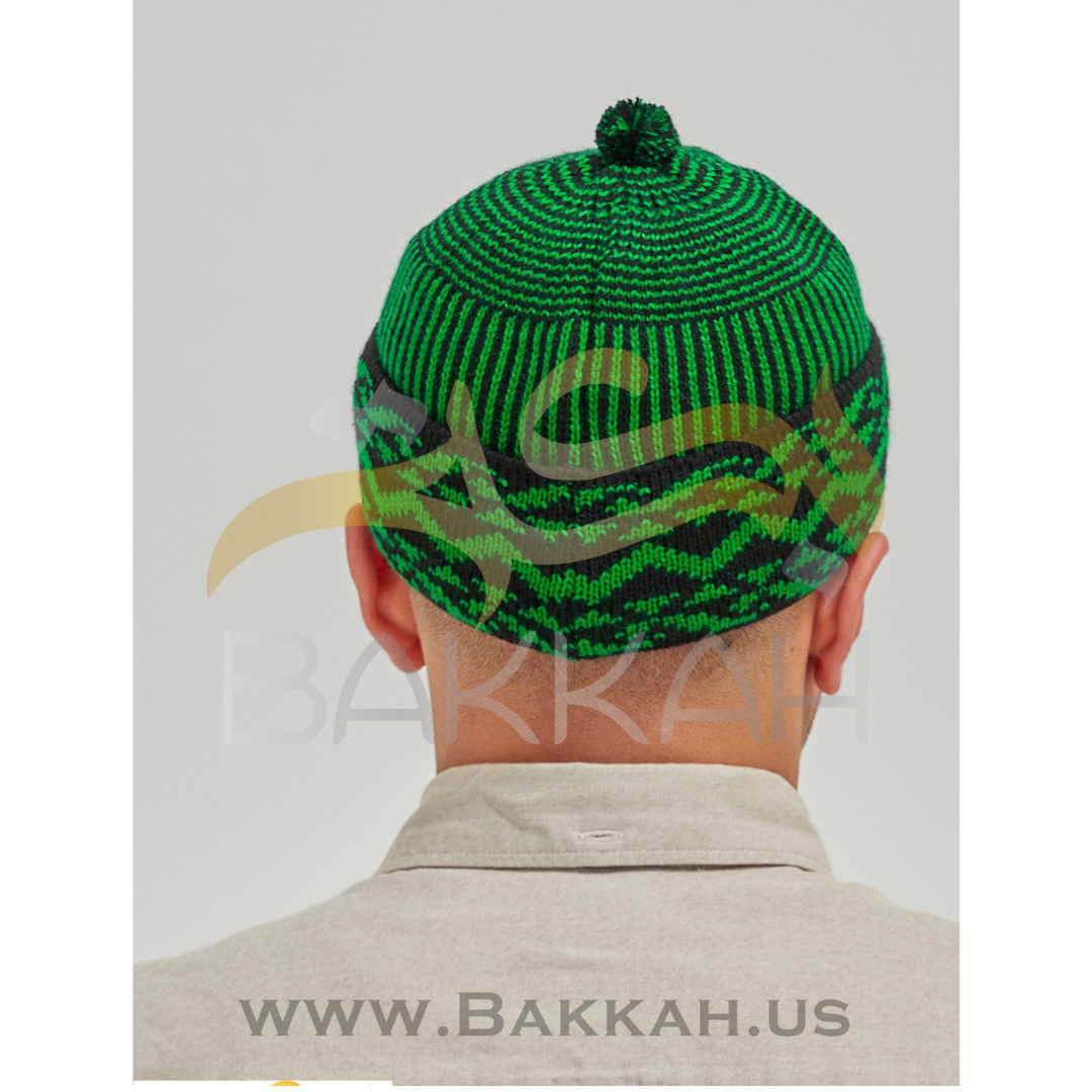 Green and Black Pattern Winter Hat