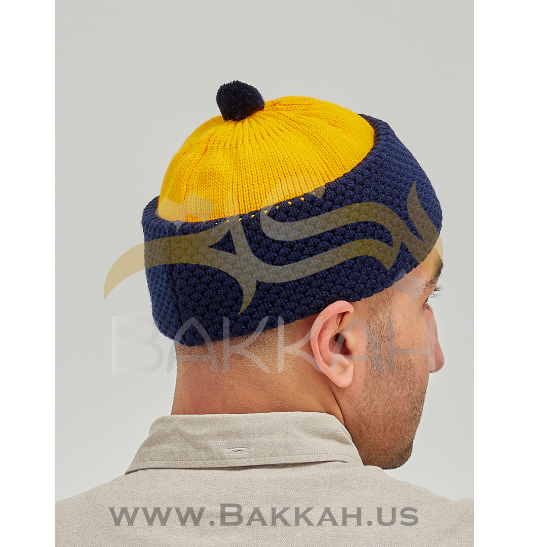 Navy and Yellow Winter Hat