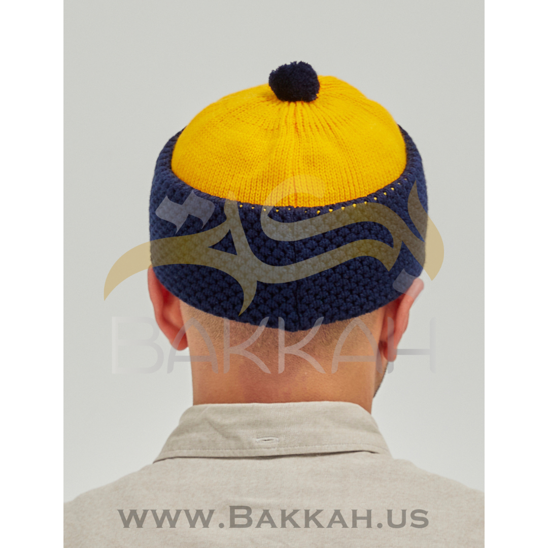 Navy and Yellow Winter Hat