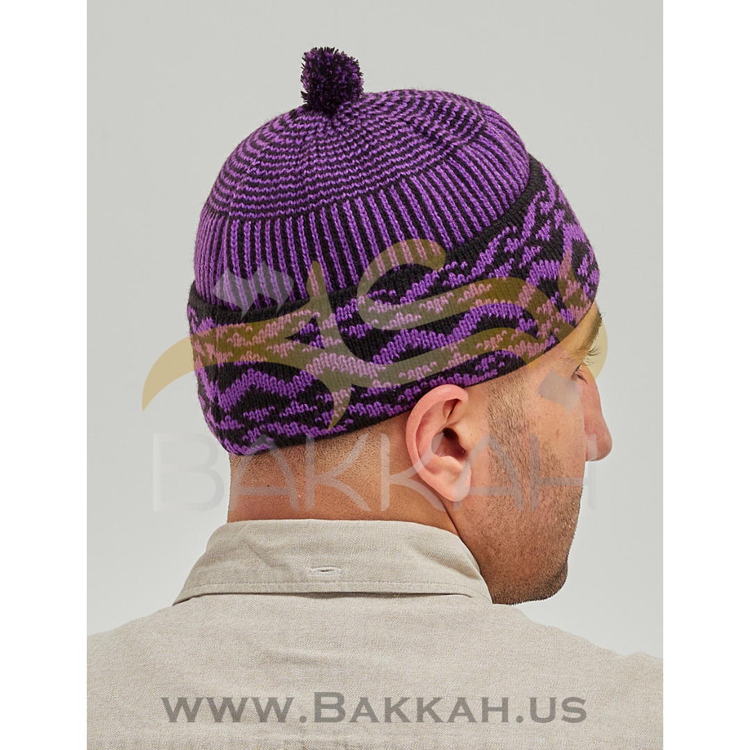 Purple and Black Pattern Winter Hat