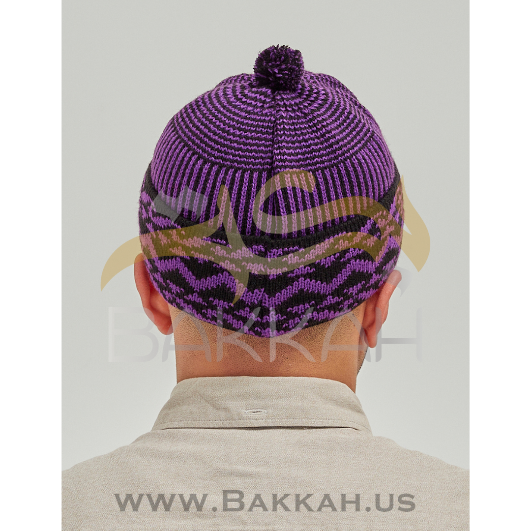 Purple and Black Pattern Winter Hat