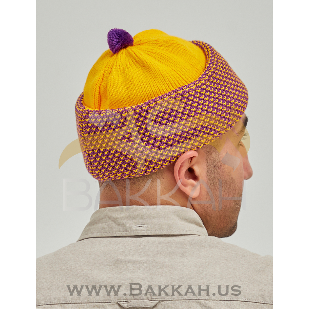 Purple and Yellow Blend Winter Hat