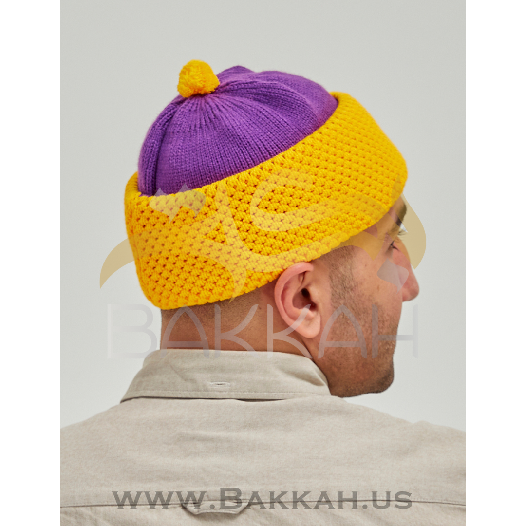 Yellow and Purple Winter Hat