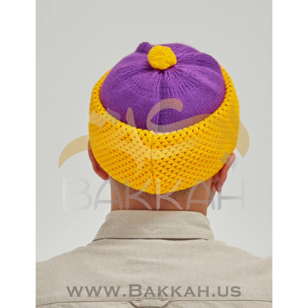 Yellow and Purple Winter Hat