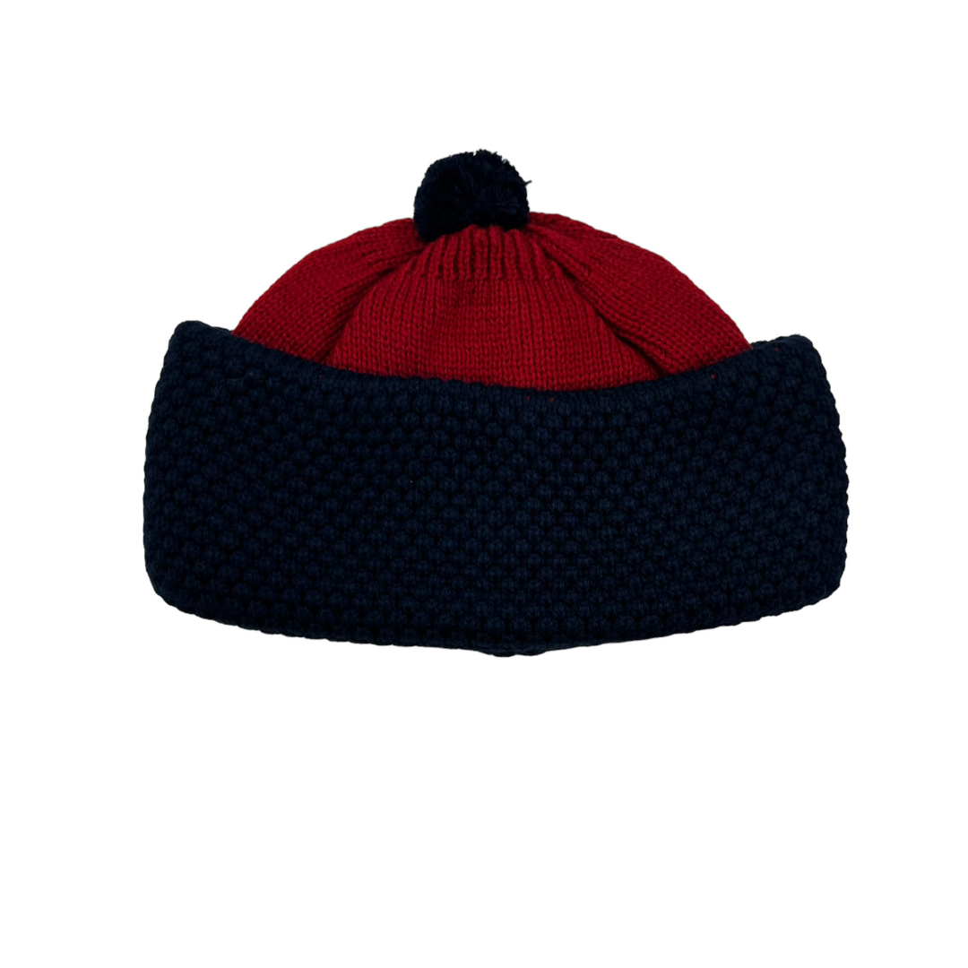 Navy and Burgundy Winter Hat