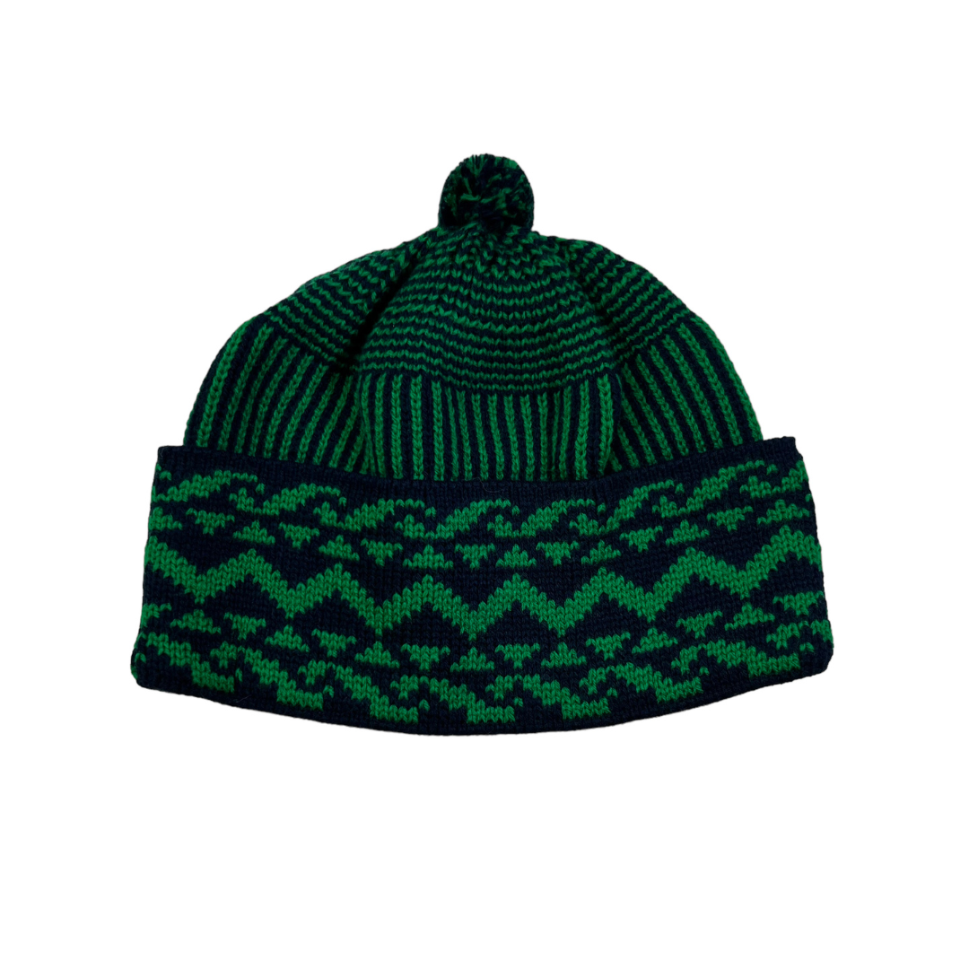 Green and Black Pattern Winter Hat