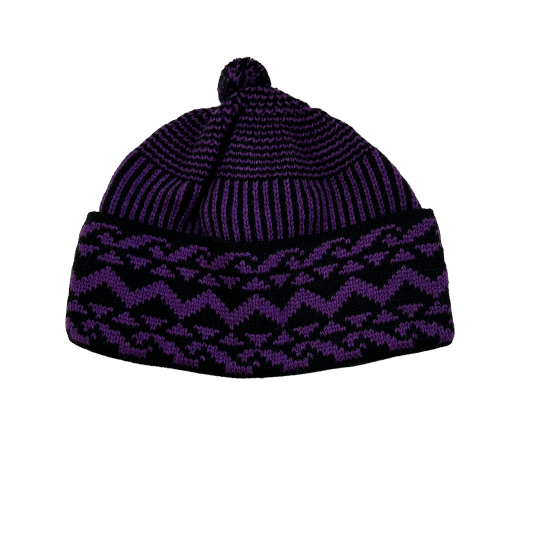 Purple and Black Pattern Winter Hat