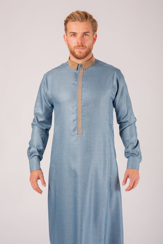 Azure Sands Thobe - Elegant Designer Muslim Wear from London