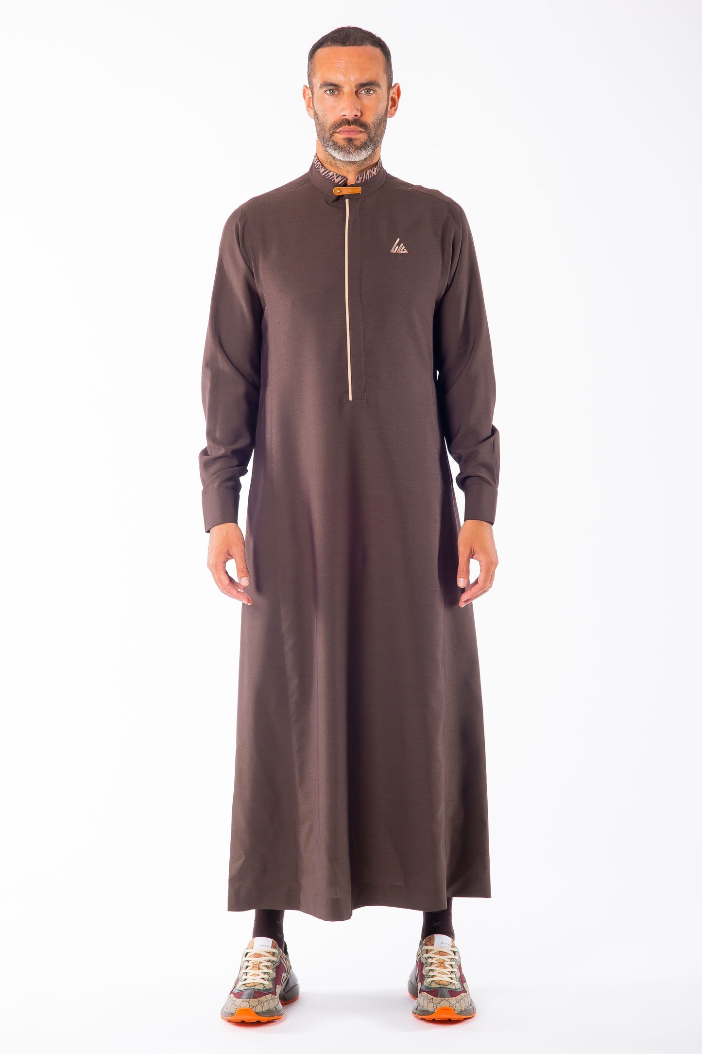 Brave Brown Thobe - Elegant Designer Muslim Wear from London