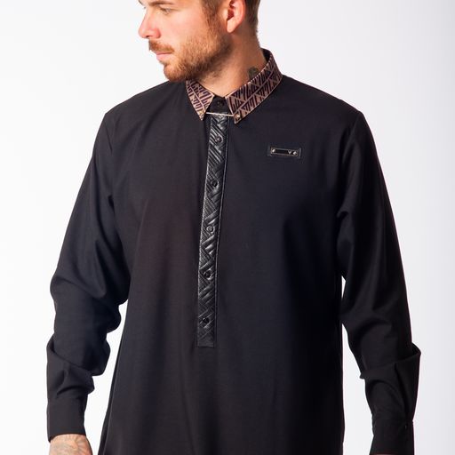 Billionaire Black Thobe - Elegant Designer Muslim Wear from London