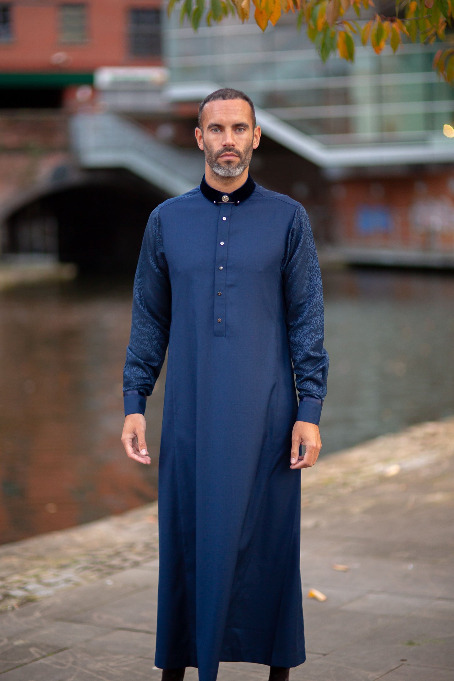 Royalty Blue Thobe - Elegant Designer Muslim Wear from London