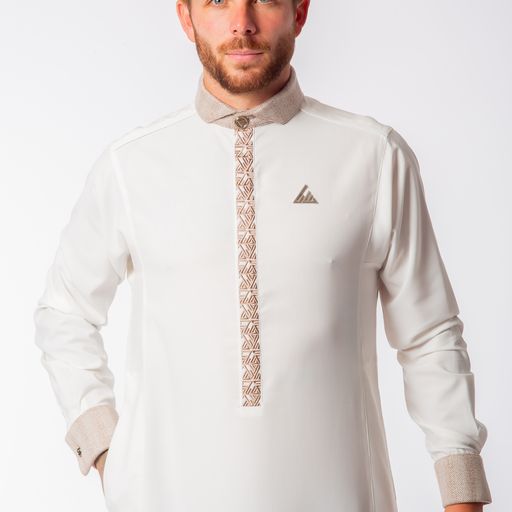 King's White Thobe - Elegant Designer Muslim Wear from London