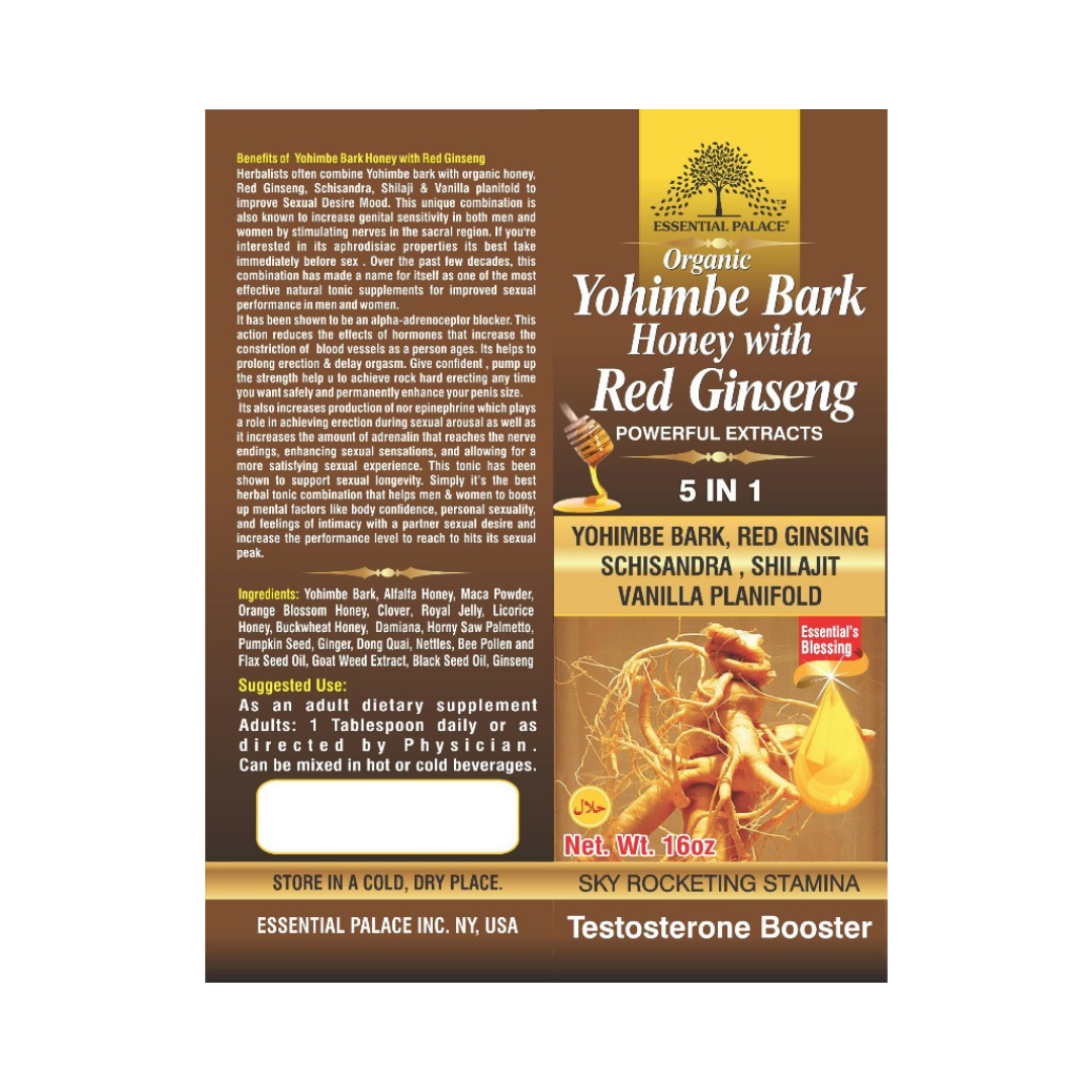 Organic Yohimbe Bark Honey With Red Ginseng