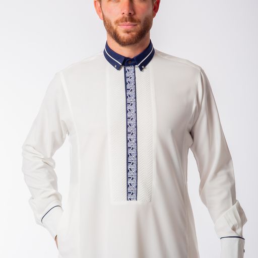 Royalty White Thobe - Elegant Designer Muslim Wear from London