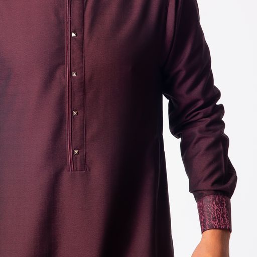 Madly Maroon Thobe - Elegant Designer Muslim Wear from London