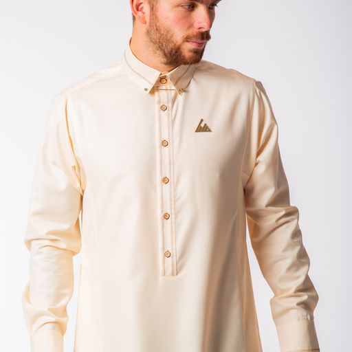 Crispy Cream Thobe - Elegant Designer Muslim Wear from London