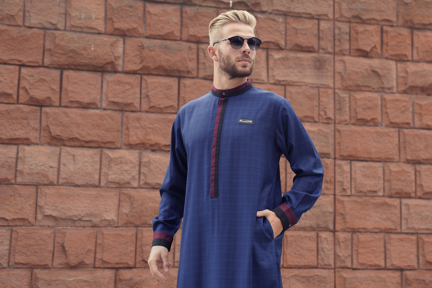 Proper Blue Thobe - Elegant Designer Muslim Wear from London