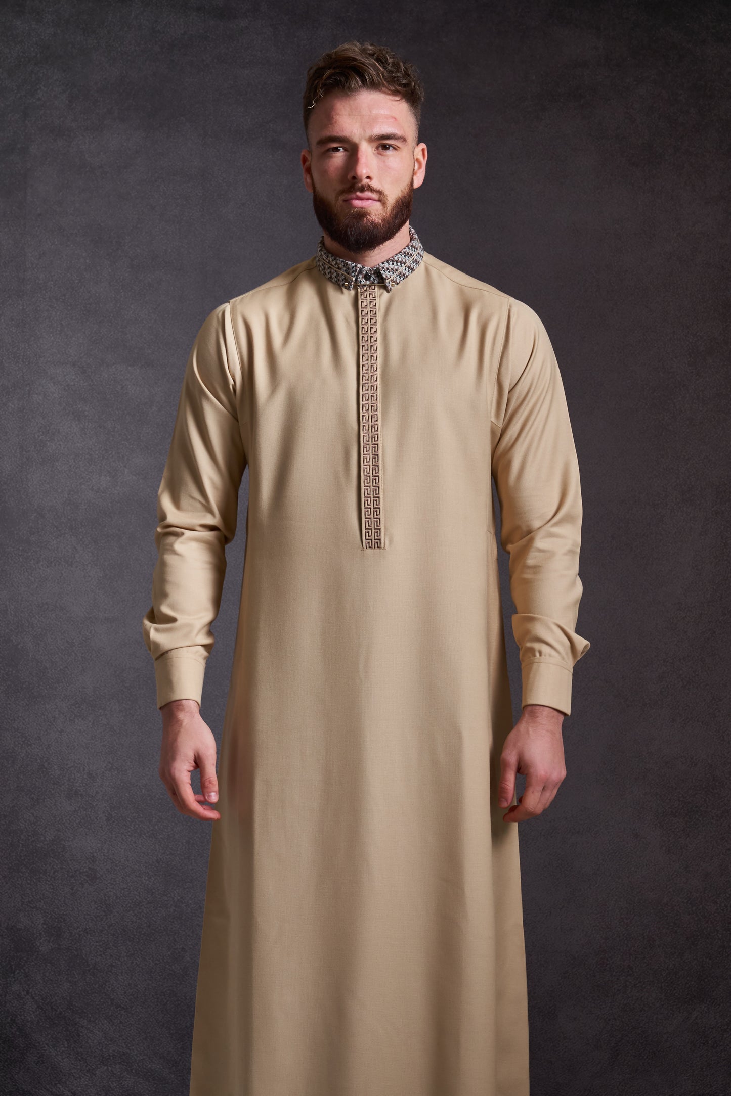 Benevolent Beige Thobe - Elegant Designer Muslim Wear from London