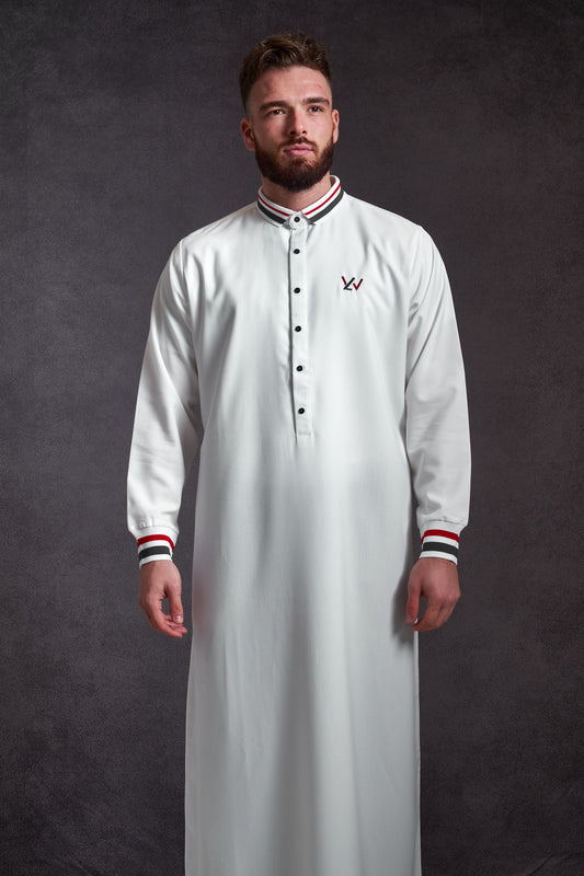 Freedom White Thobe - Elegant Designer Muslim Wear from London