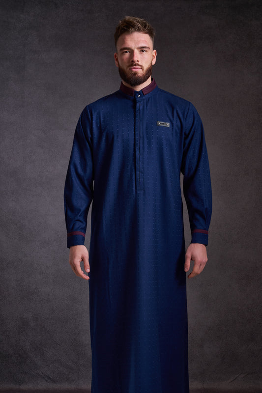 Classy Blue Thobe - Elegant Designer Muslim Wear from London