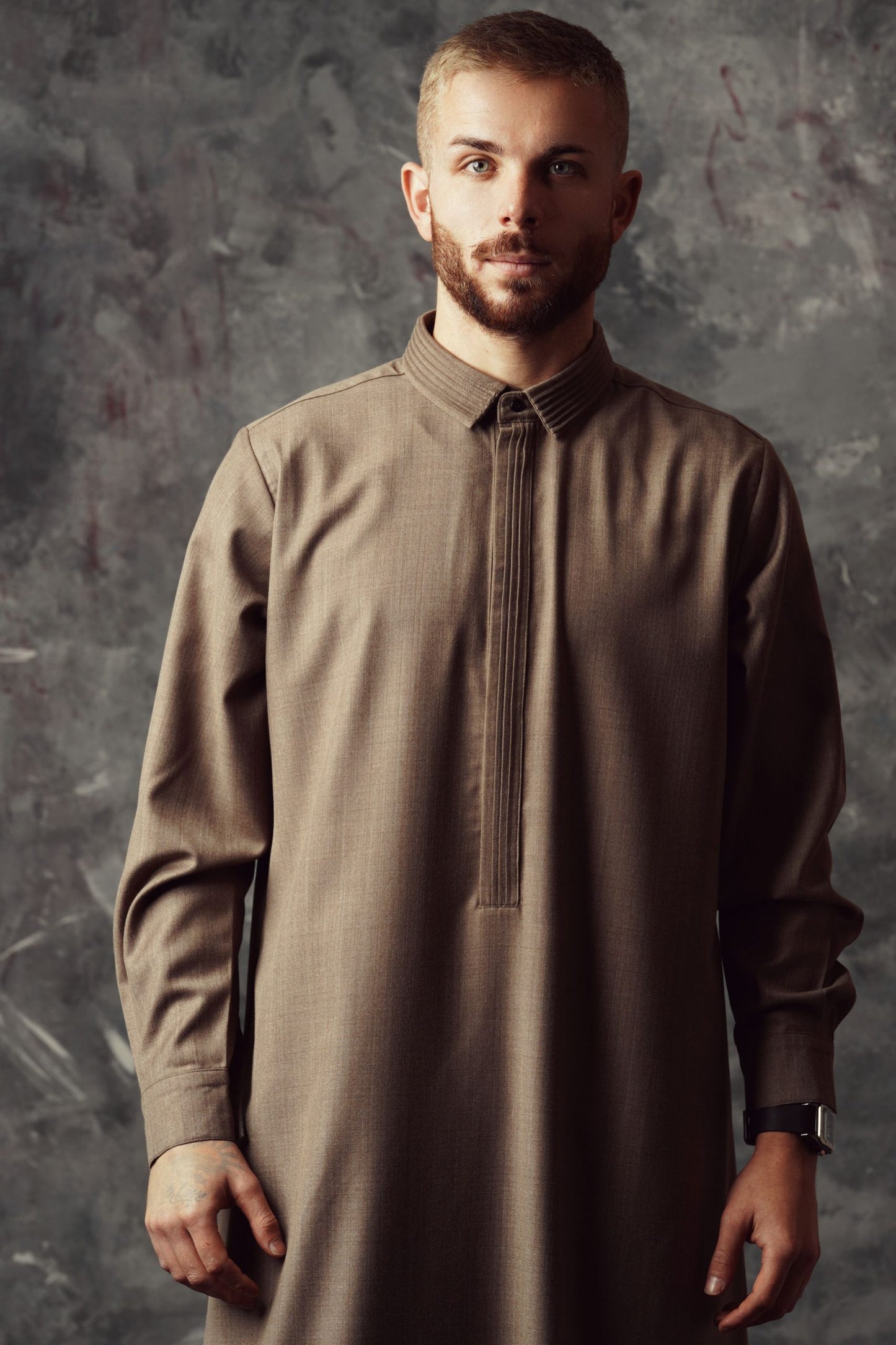 Calm Brown Thobe - Elegant Designer Muslim Wear from London