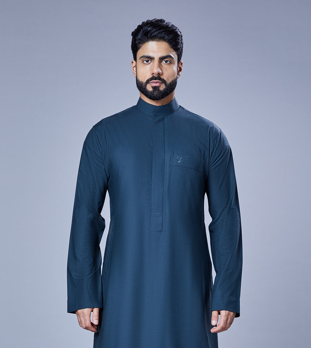 Luxury Green Thobe With 100% Italian Wool Fabric