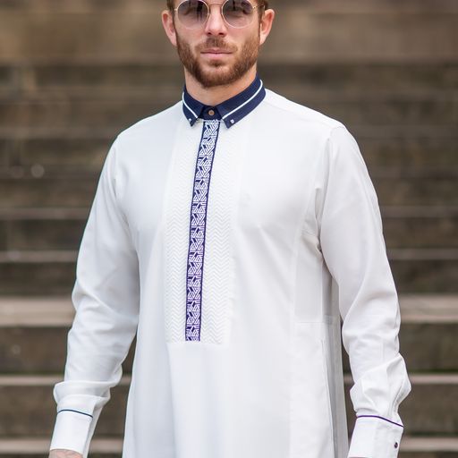 Royalty White Thobe - Elegant Designer Muslim Wear from London